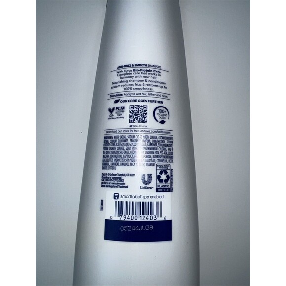 2 Pack Dove Anti Frizz & Smooth Damage Therapy Shampoo 12oz - Picture 6 of 8